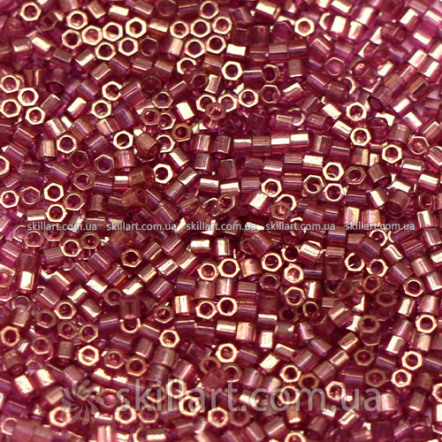 Бисер DBSC-115 Miyuki Delica Beads Cut 15/0 (рубка, прозрачная, сиреневая основа с темно-золотым напылением)